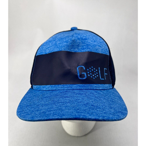 Puma Dry Cell Golf Logo Colorblock Blue Snapback Hat Cap - Picture 1 of 5